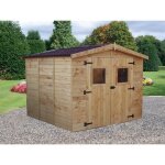 Abri de jardin 720m en bois - toiture en plaques ondules