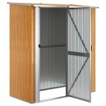 Abri de jardin en acier galvanis� - wiens - 1805 x 97 x 2095 cm - aspect bois - brun - porte verrouillable ...