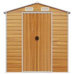 Abri de jardin en acier galvanis� - wiens - 191x130x198 cm - marron clair - acier galvanis� - ventilation ...