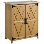 Abri de jardin armoire de jardin 3 �tag�res 2 portes toit en t�le galvanis� �tanche bois sapin 75 x 40 ...