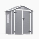 Abri de jardin - bealife - 2 ? - r�sine - 2 portes - plancher - f�n�tre - double pente - cabanon gris ...