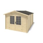 Abri de jardin en bois - 12m2 - 3x4m - ep. 28mm - couleur: naturel - dom661