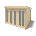 Abri de jardin en bois - 12m2 - 4x3m - ep. 34mm - couleur: naturel - dom652