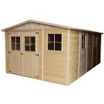 Abri de jardin en bois 14. 94m� timbela - ep. 17 mm - pin / �pic�a - 324x516 cm - construction de panneaux ...