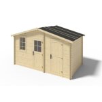 Abri de jardin en bois - 15m2 - 5x3m - ep. 28mm - couleur: naturel - dom578