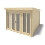 Abri de jardin en bois - 16m2 - 4x4m - ep. 34mm - couleur: naturel - dom653