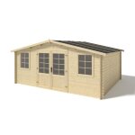 Abri de jardin en bois 20m2 5x4m ep. 28mm couleur: naturel dom526 altanka