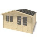 Abri de jardin en bois - 25m2 - 5x5m - ep. 34mm - couleur: naturel - dom722