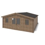 Abri de jardin en bois - 3480m2 - 590x590m - trait - ep. 45mm - couleur: marron - dom656