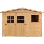 Abri de jardin en bois 6 m� timbela - pin / �pic�a - ep. 17 mm - plancher non inclus - construction de ...