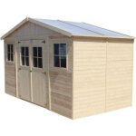 Abri de jardin en bois 7. 98 m� timbela - 418x220 cm - plancher non inclus - ep. 17 mm - construction ...