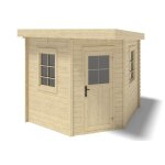 Abri de jardin en bois - 8m2 - 3x3m - ep. 28mm - couleur: naturel - dom665