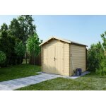 Abri de jardin en bois - 9m2 - 3x3m - ep. 28mm - couleur: naturel - dom531