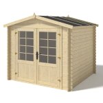 Abri de jardin en bois - 625m2 - 250x250m - ep. 28mm - couleur: naturel - dom521