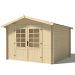 Abri de jardin en bois - 9m2 - 3x3m - ep. 28mm - couleur: naturel - dom530