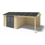 Abri de jardin en bois - 1740m2 - 579x3m - ep. 28mm - couleur: naturel - dom639