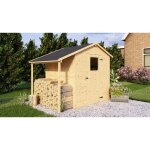 Abri de jardin en bois avec appentis - pin brut - 296 m� (abri) + 088 m� (appentis) - panneaux de 12 ...
