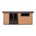 Abri de jardin en bois composite 28 mm - parois r�versibles - gris anthracite ou naturel fonc� - 1725 ...