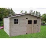 Abri de jardin 1306m en bois massif - toiture en plaques ondules