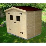 Abri de jardin 504m en bois - toiture en plaques ondules