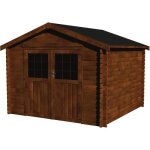 Abri jardin bois valodeal - 8. 88 m² - 2. 98 x 2. 98 x 2. 39 m - 34 mm - traité marron Abri jardin bois valodeal - 8. 88 m² - 2. 98 x 2. 98 x 2. 39 m - 34 mm - traité marron