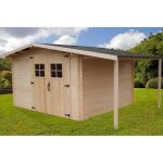 Abri de jardin avec bûcher 1480m² en bois massif - toiture en plaques ondulées Abri de jardin avec bûcher 1480m² en bois massif - toiture en plaques ondulées