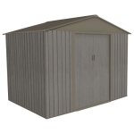 Chalet & jardin abri en mtal imitation bois vieilli - 8x6m