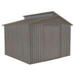 Abri de jardin - chalet & jardin - mtal imitation bois vieilli - 93x84m - gris anthracite - toit traditionnel ...