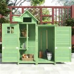 Abri de jardin avec deux portesarmoire � outils avec toit pvcen bois imperm�ablecabane rangement ext�rieur ...