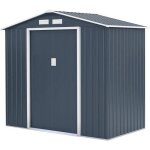 Abri de jardin en m�tal 271 m� - 213 x 127 x 195 cm - pluton - kit dancrage inclus 2 portes coulissantes ...