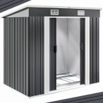 Abri de jardin métal 34m³ cabane de jardin rangement vélos outils anthracite Abri de jardin métal 34m³ cabane de jardin rangement vélos outils anthracite