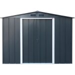 Abri de jardin en m�tal 477 m2 - duramax - kit dancrage inclus - gris anthracite