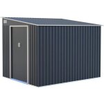 Abri de jardin en m�tal 55 m� - 215 x 257 x 193 cm - toronto - kit dancrage inclus 2 portes coulissantes ...