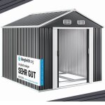 Gardebruk� abri de jardin m�tal xxxl 8m� fondation 315x260x180cm porte coulissante anthracite cabane ...