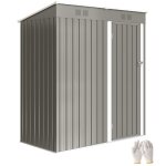 Abri de jardin m�tal - armoire de jardin adossable - outsunny - 2 grilles da�ration toit inclin� - 163x90x179c ...
