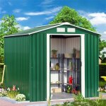 Costway abri de jardin en m�tal 271m� cabane de jardin � outils 213x127x185cm avec porte coulissante2 ...