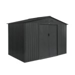 Abri de jardin en m�tal - ferrain 5. 29m� gris anthracite - cabane � outils avec deux grandes portes ...