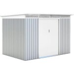 Abri de jardin en mtal gardiun london - 571 m ext. 206x277x187 cm acier galvanis argent / blanc