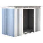 Abri de jardin en m�tal gardiun rutland - 393 m� - acier galvanis� argent / blanc