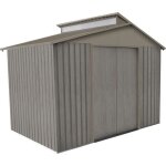 Chalet & jardin abri en mtal imitation bois vieilli - 93x63m