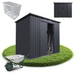 Abri de jardin en m�tal s avec toit plat en anthracite
