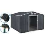 Abri de jardin métal - vegas 12. 98 m² avec gouttière - gris Abri de jardin métal - vegas 12. 98 m² avec gouttière - gris
