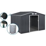 Abri de jardin mtal - vegas - 12. 98 m avec gouttire et rcuprateur deau - vegas - gris