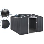 Abri de jardin m�tal - vegas - 12. 98 m� avec panneaux solaires - gris
