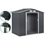 Abri de jardin en métal vegas 5. 29 m² avec gouttière - gris Abri de jardin en métal vegas 5. 29 m² avec gouttière - gris