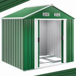 Gardebruk� abri de jardin m�tal xxl 5m� fondation 260x205x180cm porte coulissante vert cabane de jardin ...