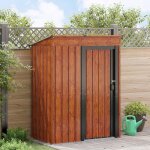Abri de jardin m�tallique vidaxl marron 137 x 81 x 180 cm ? r�sistant aux intemp�ries