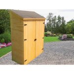 Abri de jardin mural en bois multiusages avec 3 étagères - 125x65x206cm Abri de jardin mural en bois multiusages avec 3 étagères - 125x65x206cm