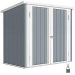 Abri de jardin - outsunny - 109 m� - 2 portes verrouillables - 147 x 86 x 134 cm - t�le dacier - gris ...
