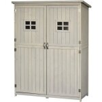 Outsunny - armoire de jardin - bois - 127. 5x50x164cm - gris Outsunny - armoire de jardin - bois - 127. 5x50x164cm - gris